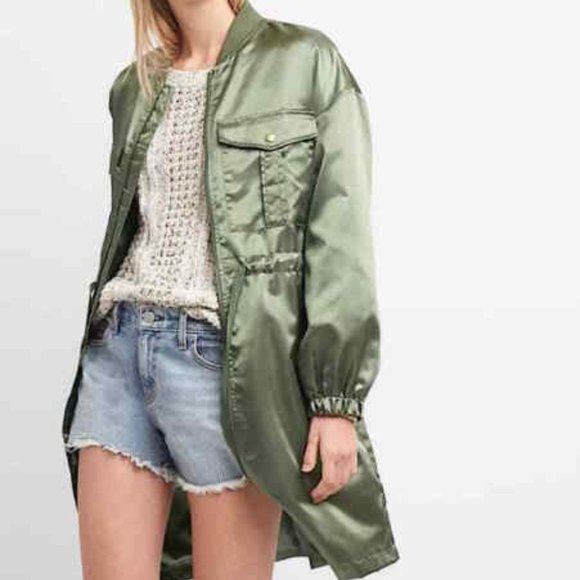 GAP Jackets & Blazers - Gap Greenway Longline Satin Utility Jacket